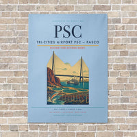 Thumbnail for Tri-Cities Airport PSC — Pasco vertical canvas print - no frame - light blue background
