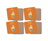 Thumbnail for Southampton Airport (SOU) design on orange 4 pieces set coaster