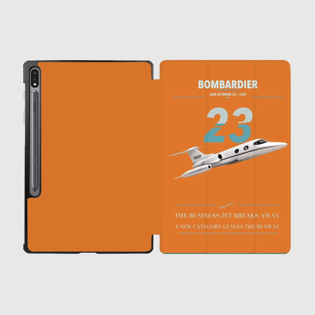 Bombardier Learjet 23 design on orange samsung tablet tablet case