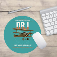 Thumbnail for Fokker Dr.I design on turquoise round mouse pad