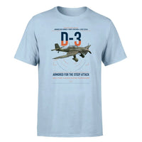 Thumbnail for Junkers Ju 87D-3 design on light blue t-shirt, single-side print