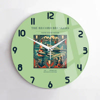 Thumbnail for VINTAGE G4030 - The Record Breakers - Designed Wall Clocks design on lightgreen no-frame