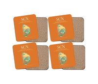 Thumbnail for Saarbrucken Airport (SCN) design on orange 4 pieces set coaster