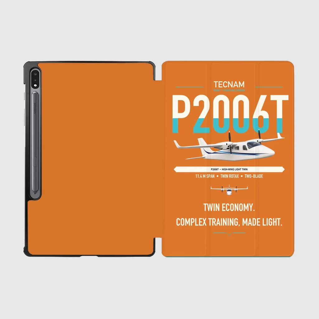 Tecnam P2006T design on orange samsung tablet tablet case