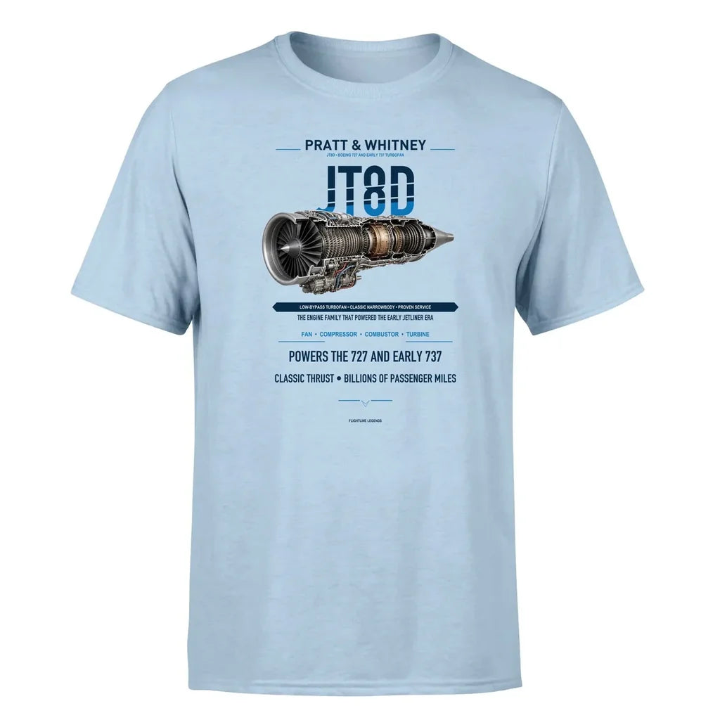 JT8D design on light blue single side