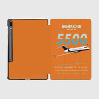 Thumbnail for Bombardier Global 5500 design on orange samsung tablet tablet case
