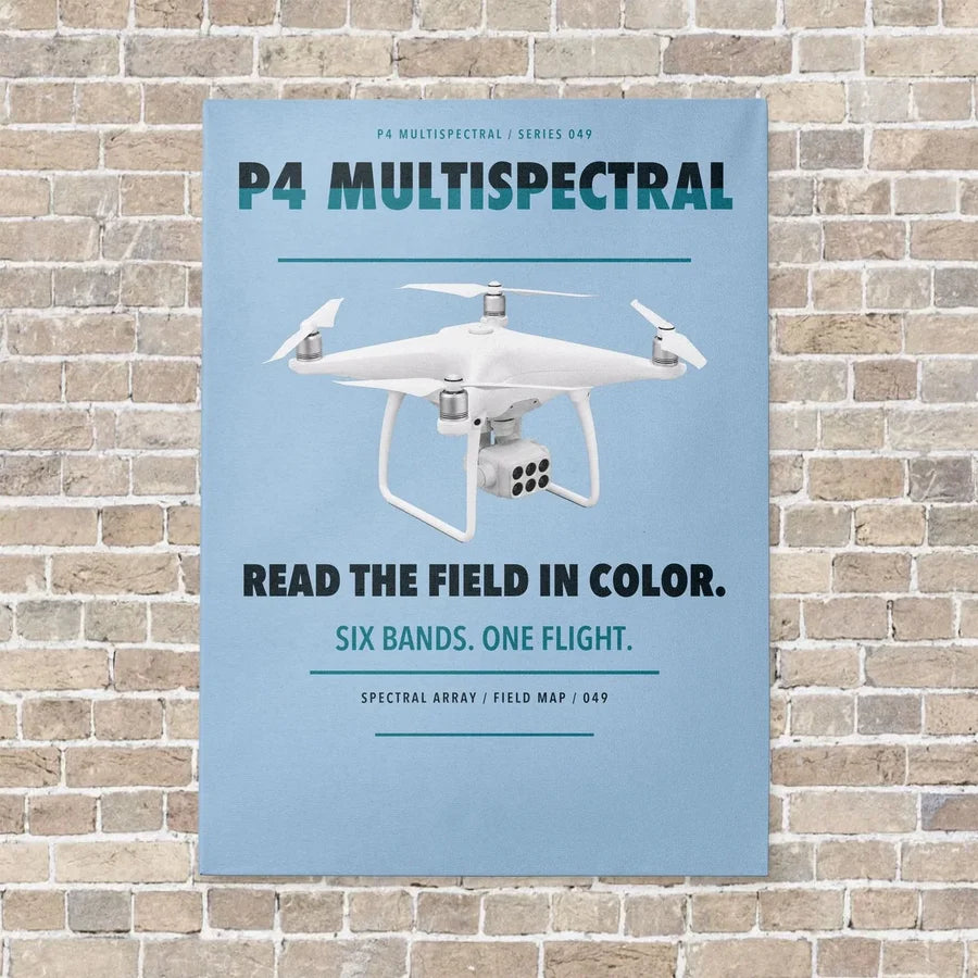 DJI P4 Multispectral vertical canvas print - no frame - light blue background