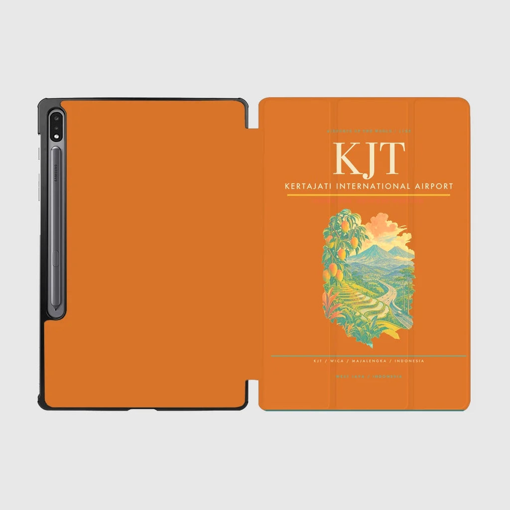 Kertajati International Airport (KJT) design on orange samsung tablet tablet case