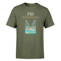 Thumbnail for Palm Beach International Airport (PBI) T-Shirt single-side front print in Green Army | palm-beach-international-airport-pbi-double-side-t-shirt