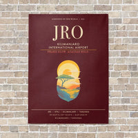 Thumbnail for Kilimanjaro International Airport JRO - Canvas Framed - Dark Red