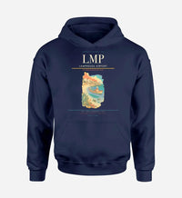 Thumbnail for Lampedusa Airport (LMP) design on navy blue hoodie single-side print