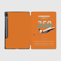 Thumbnail for Bombardier Challenger 350 design on orange samsung tablet tablet case