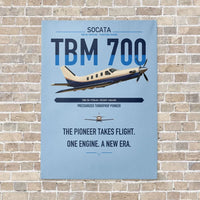 Thumbnail for Socata TBM 700 vertical canvas print - no frame - light blue background