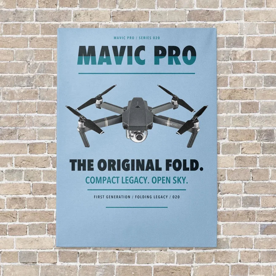 DJI Mavic Pro vertical canvas print - no frame - light blue background