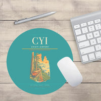 Thumbnail for Chiayi Airport (CYI) design on turquoise round mouse pad