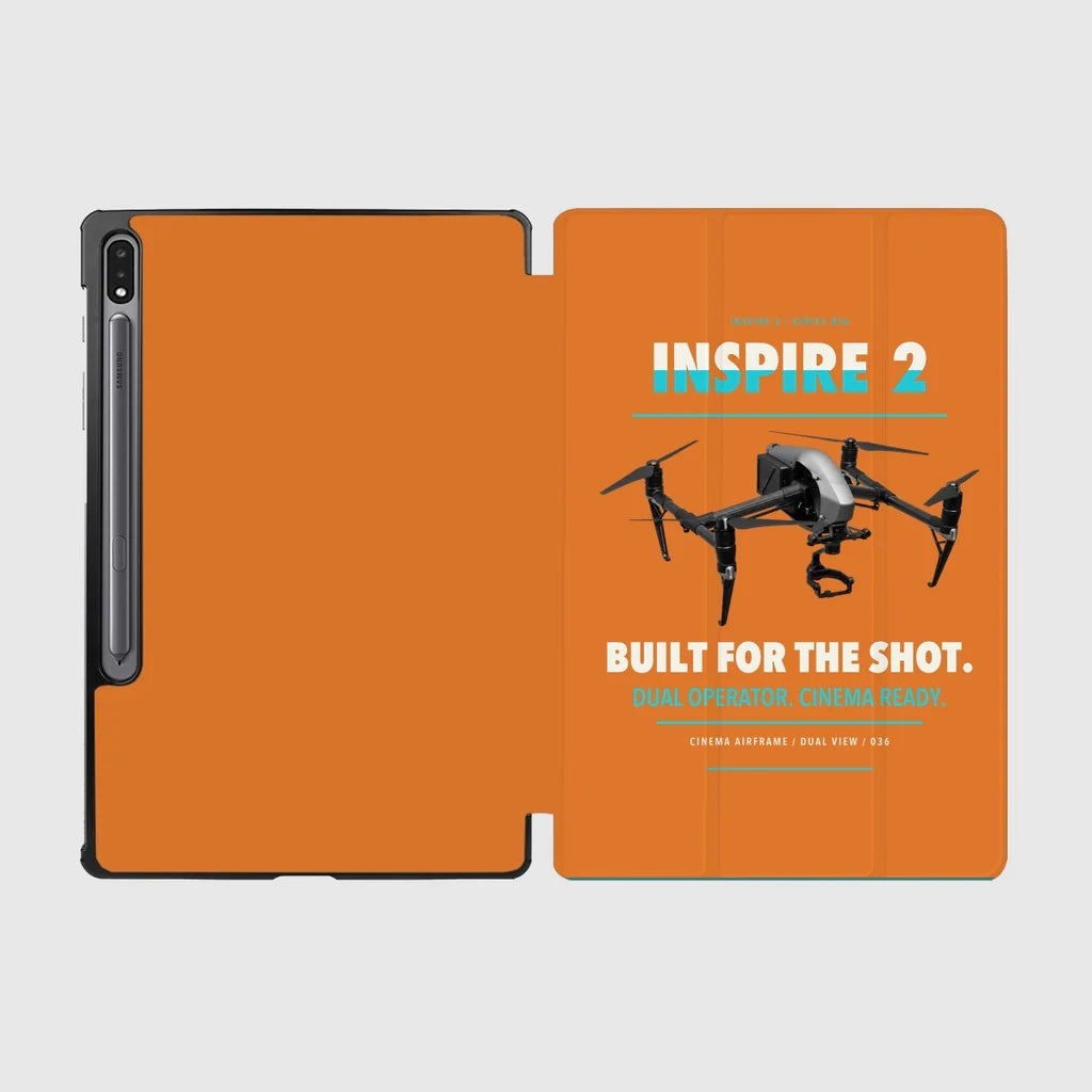 DJI Inspire 2 design on orange samsung tablet tablet case