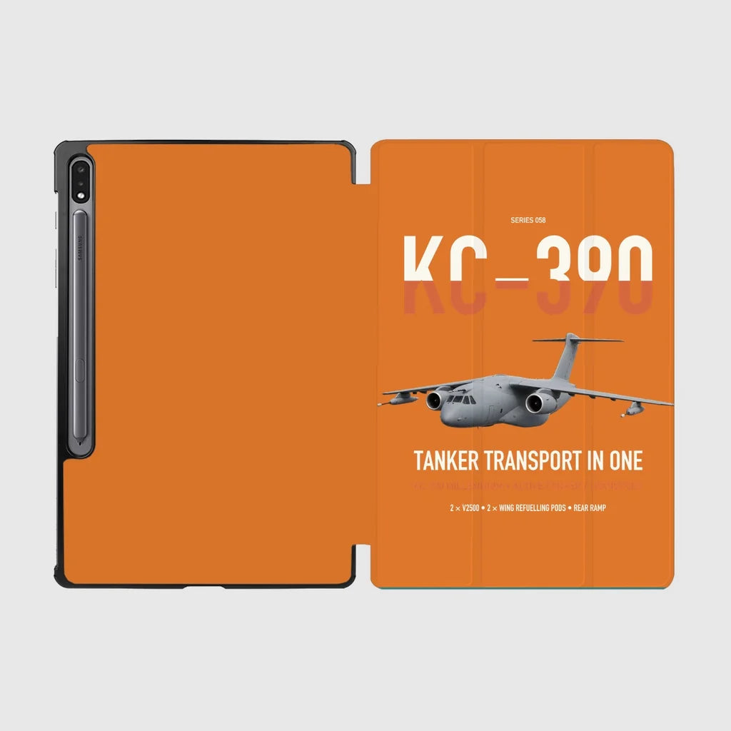 Embraer KC-390 Millennium design on orange samsung tablet tablet case