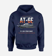 Thumbnail for AT-6E WOLVERINE design on navy blue hoodie single side