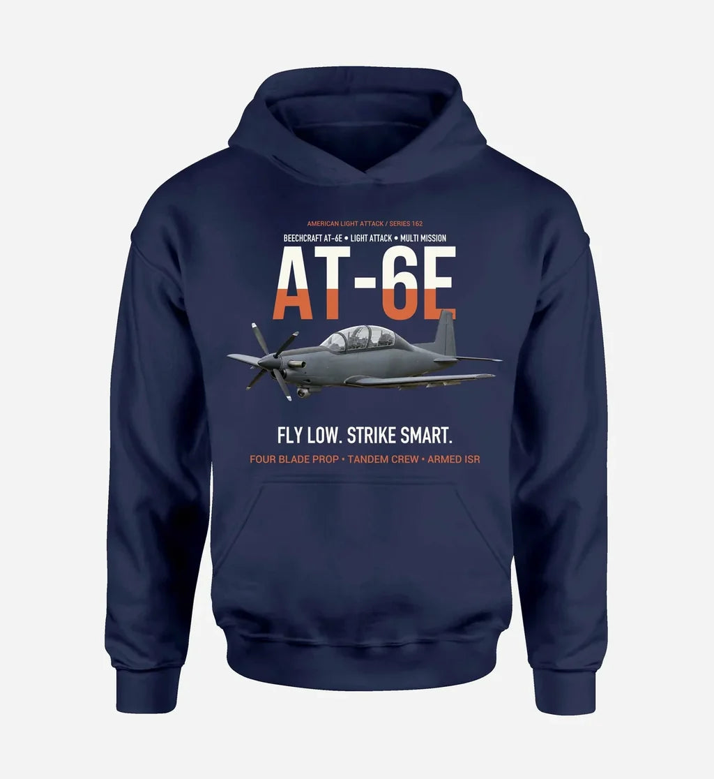 AT-6E WOLVERINE design on navy blue hoodie single side