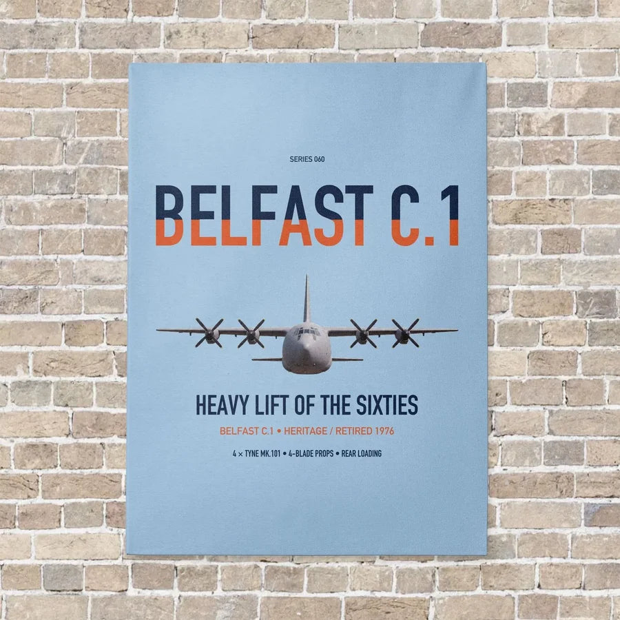Short Belfast C.1 vertical canvas print - no frame - light blue background