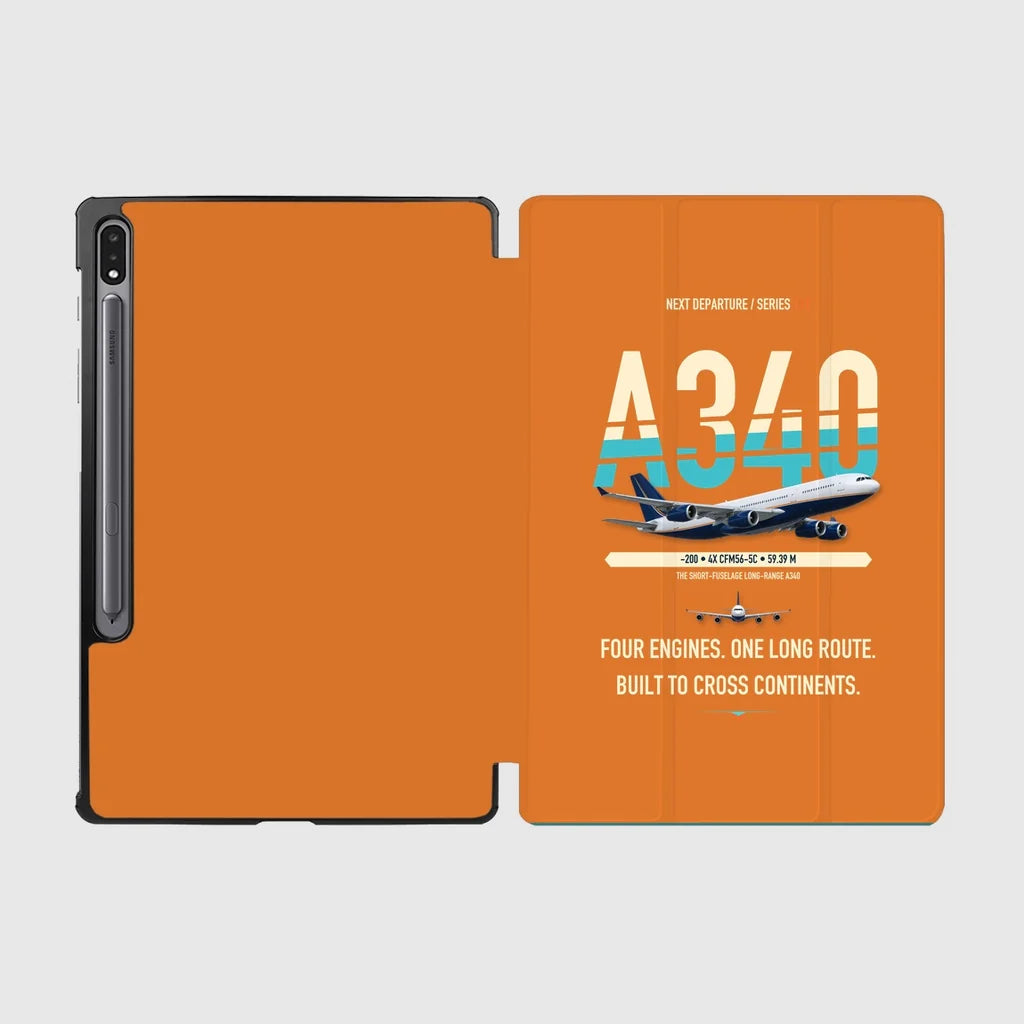 Airbus A340-200 design on orange samsung tablet tablet case
