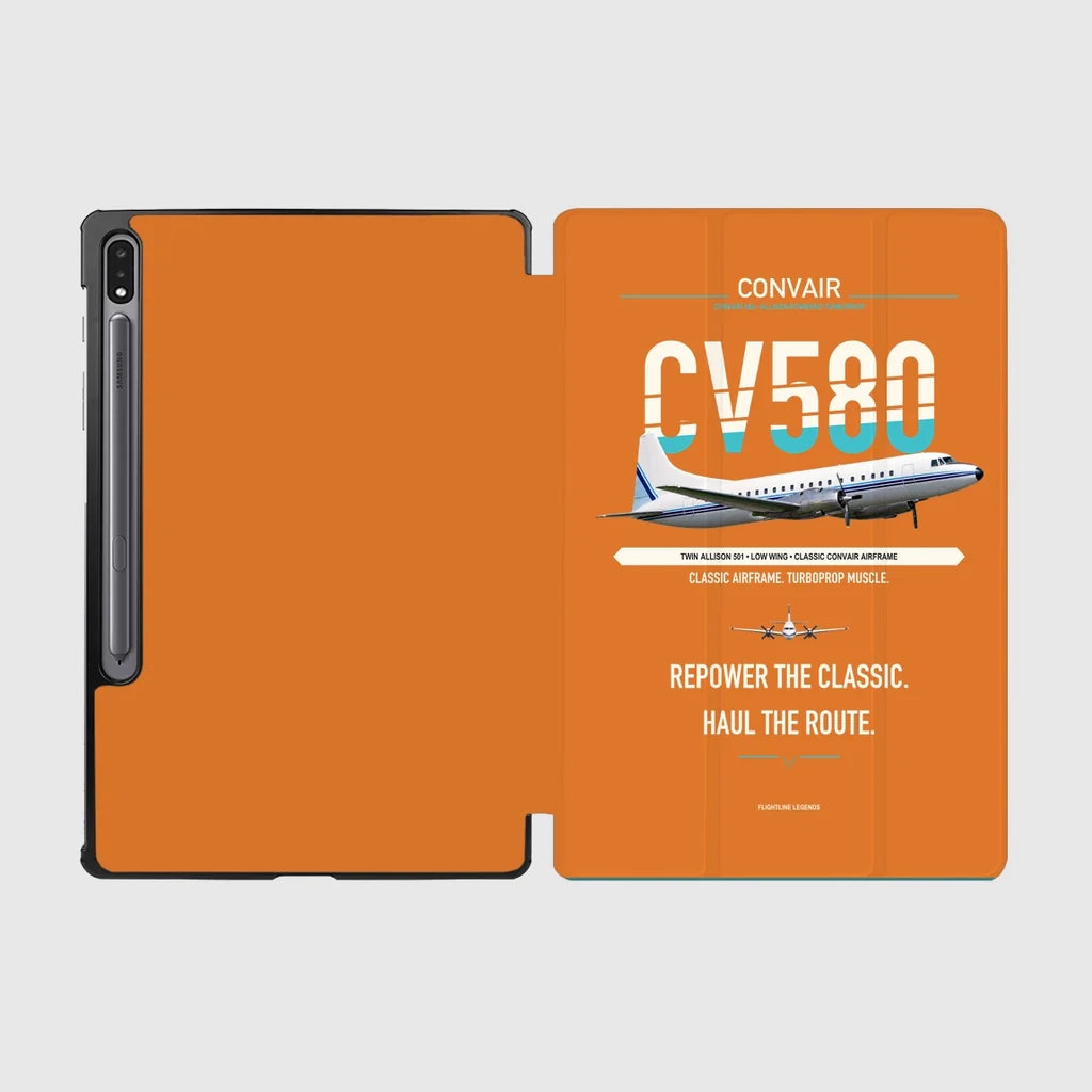Convair 580 design on orange samsung tablet tablet case