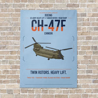 Thumbnail for Boeing CH-47F Chinook vertical canvas print - no frame - light blue background