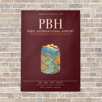 Thumbnail for Paro International Airport PBH - Canvas Framed - Dark Red