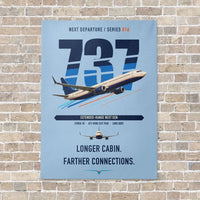 Thumbnail for Boeing 737-900ER vertical canvas print - no frame - light blue background