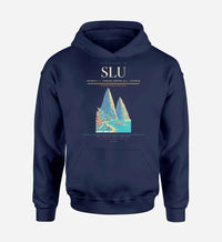 Thumbnail for George F. L. Charles Airport (SLU) design on navy blue hoodie single-side print