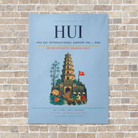 Thumbnail for Phu Bai International Airport HUI — Hue vertical canvas print - no frame - light blue background