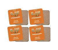 Thumbnail for Canadair CL-215T design on orange 4 pieces set coaster