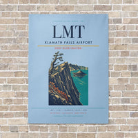 Thumbnail for Klamath Falls Airport LMT vertical canvas print - no frame - light blue background