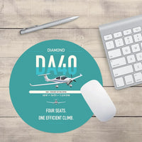 Thumbnail for Diamond DA40 design on turquoise round mouse pad