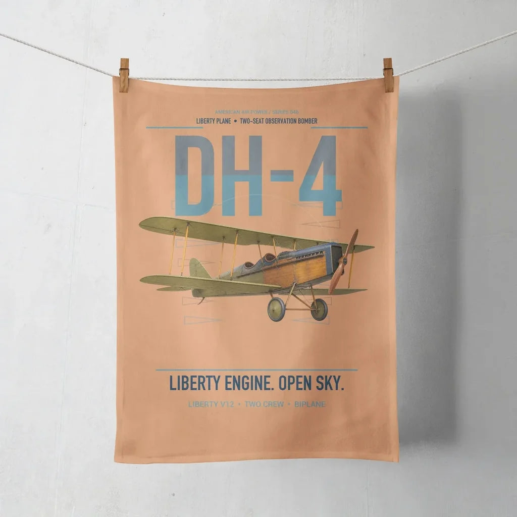 Airco DH-4 Liberty Plane design on orange towel