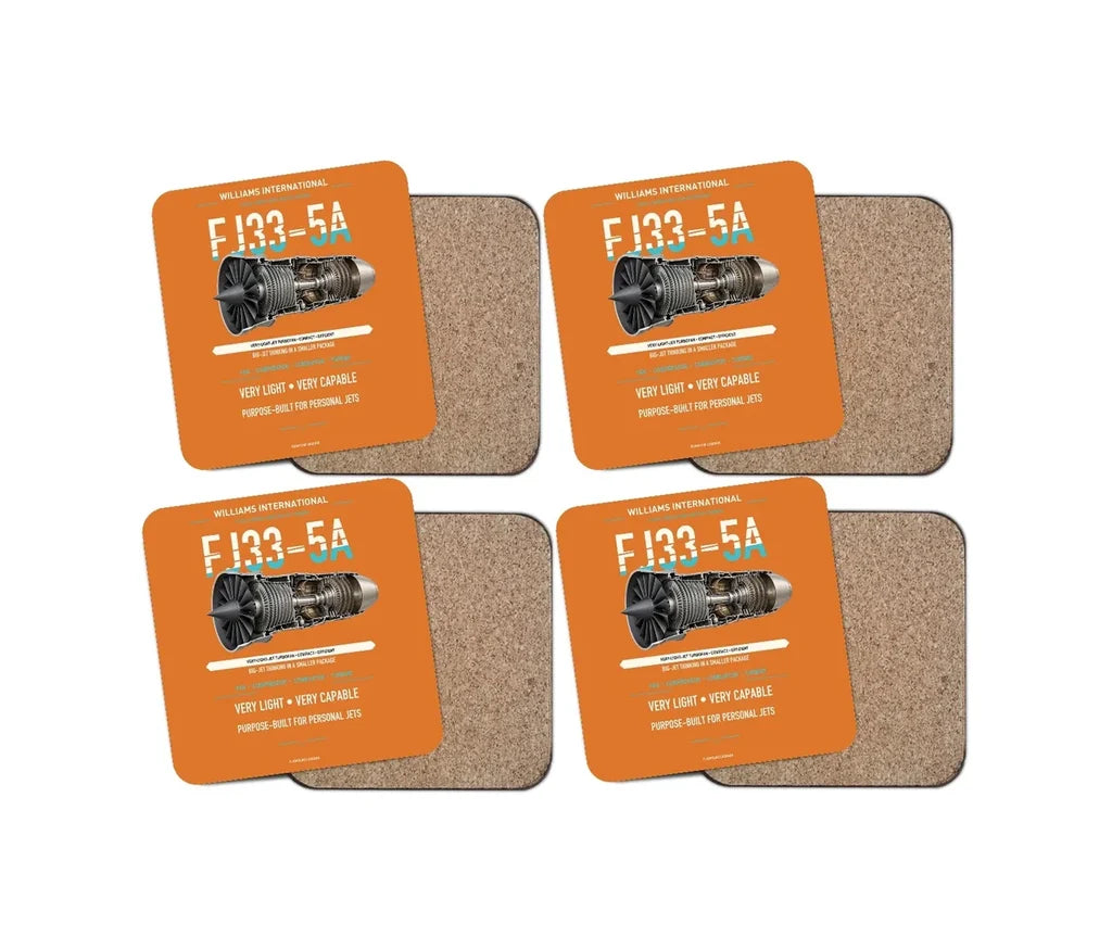 FJ33-5A design on orange 4 pieces set coaster