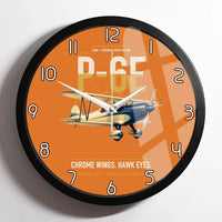Thumbnail for Curtiss P-6E Hawk design on orange framed wall clock