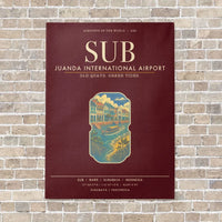 Thumbnail for Juanda International Airport Surabaya SUB - Canvas Framed - Dark Red