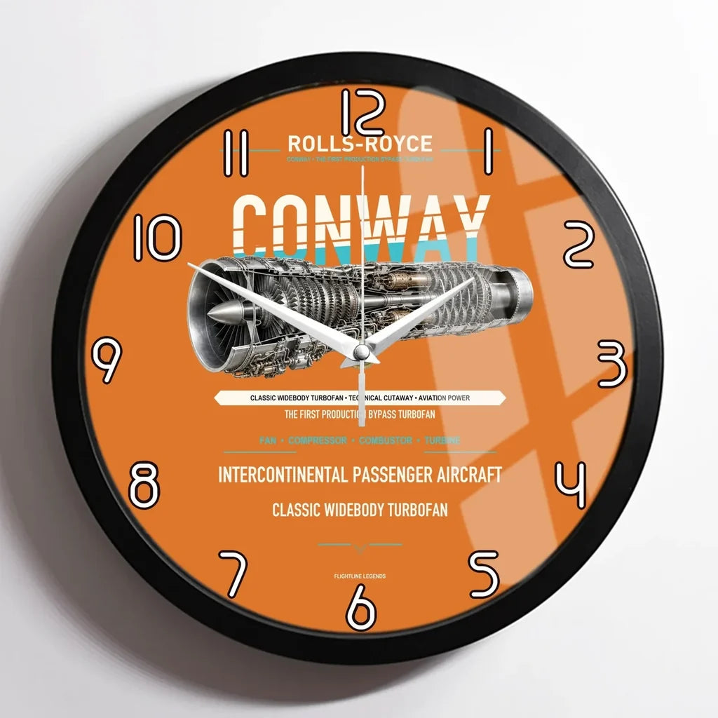 CONWAY design on orange framed wall clock