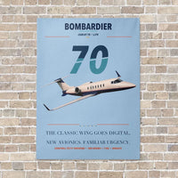 Thumbnail for Bombardier Learjet 70 vertical canvas print - no frame - light blue background