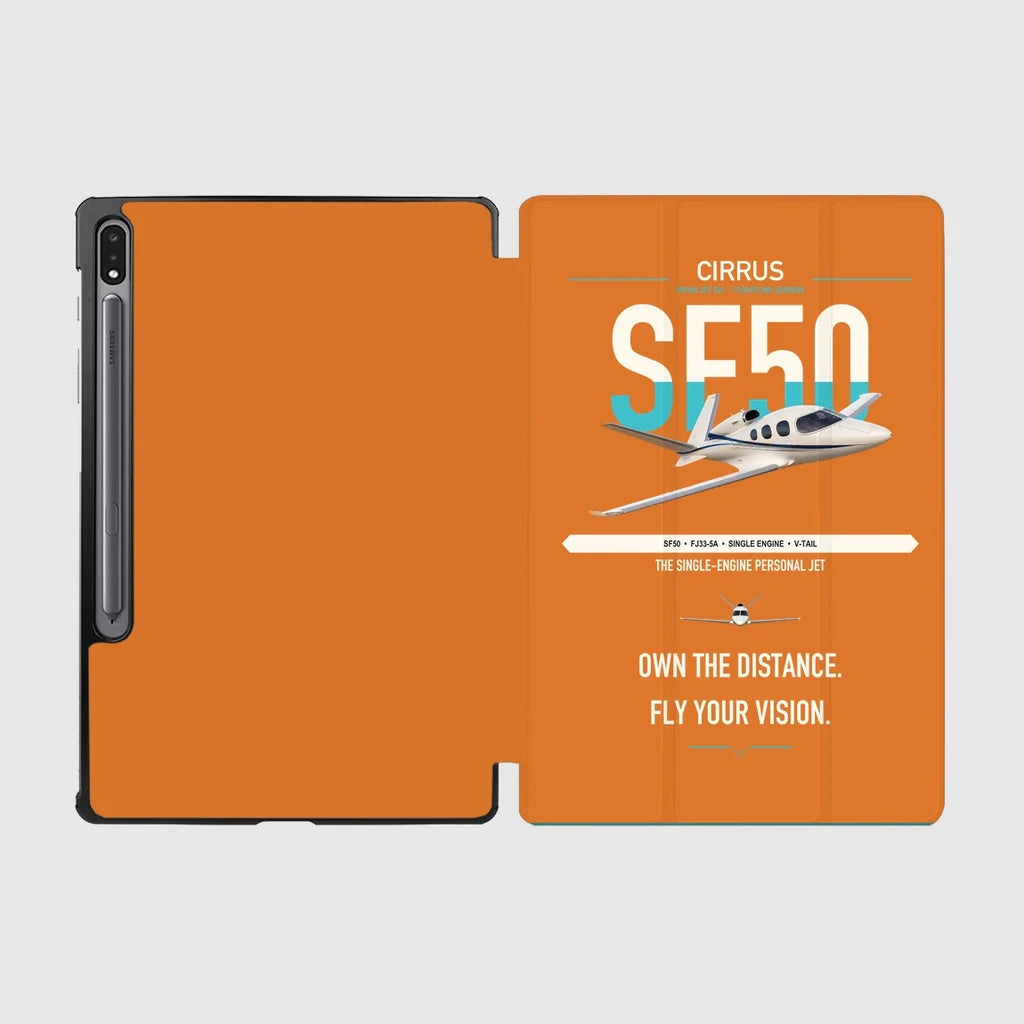 Cirrus Vision Jet G2+ design on orange samsung tablet tablet case