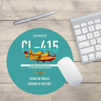 Thumbnail for Canadair CL-415 design on turquoise round mouse pad
