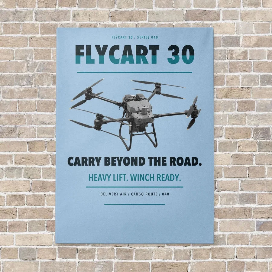 DJI FlyCart 30 vertical canvas print - no frame - light blue background