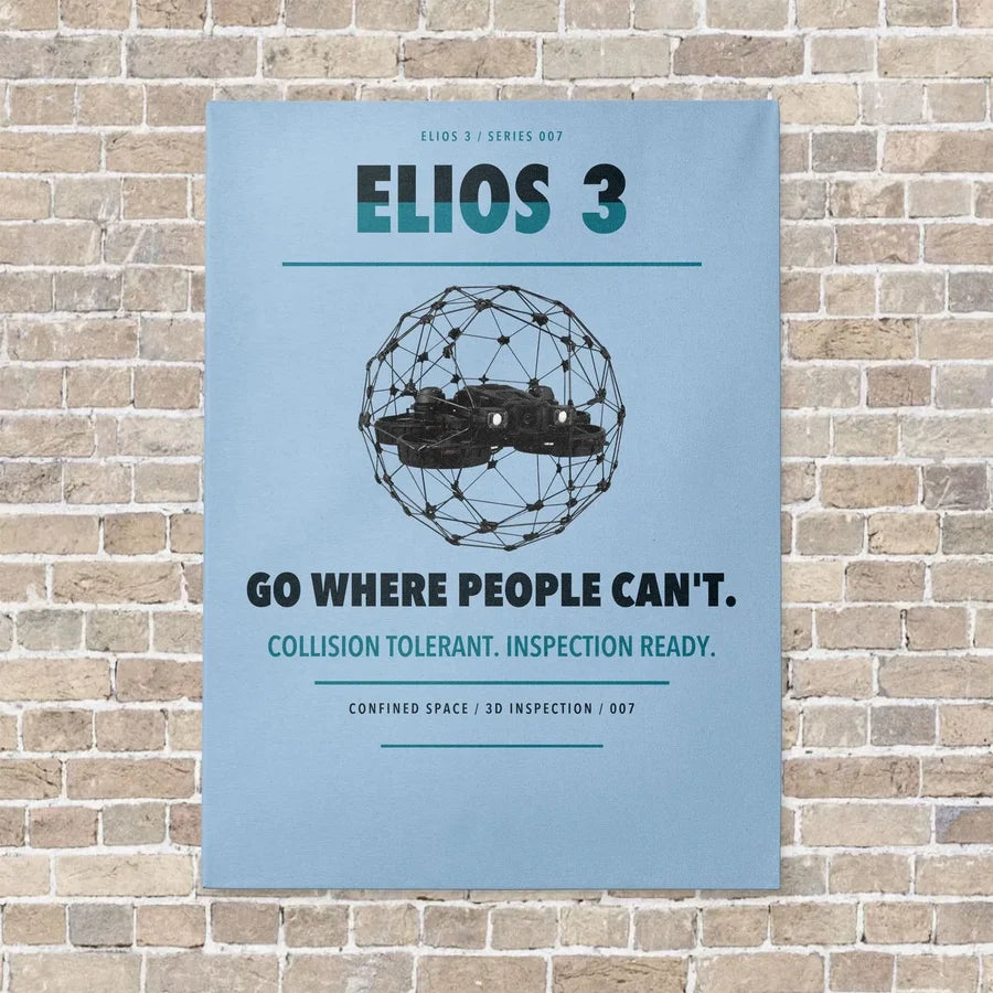 Flyability Elios 3 vertical canvas print - no frame - light blue background
