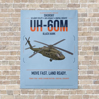 Thumbnail for Sikorsky UH-60M Black Hawk vertical canvas print - no frame - light blue background