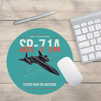 Thumbnail for SR-71A Blackbird design on turquoise round mouse pad