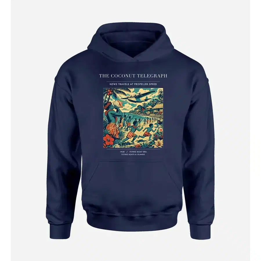 VINTAGE G4402 - The Coconut Telegraph - Premium Hoodie design on navyblue premium