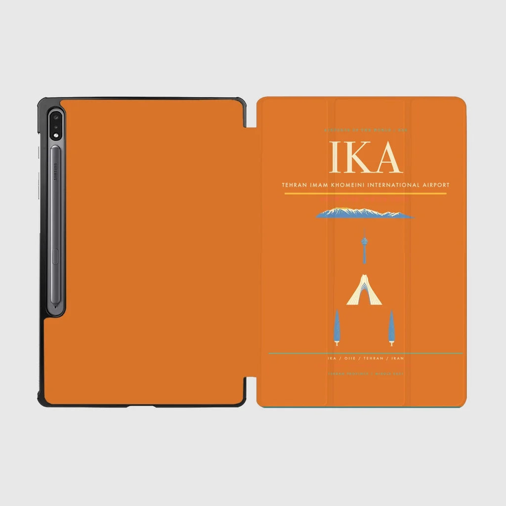 Tehran Imam Khomeini International Airport (IKA) design on orange samsung tablet tablet case
