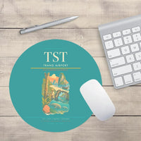 Thumbnail for Trang Airport (TST) design on turquoise round mouse pad