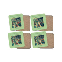Thumbnail for The Midnight Cleaning Crew - Designed Coasters design on light green 4-pieces-set